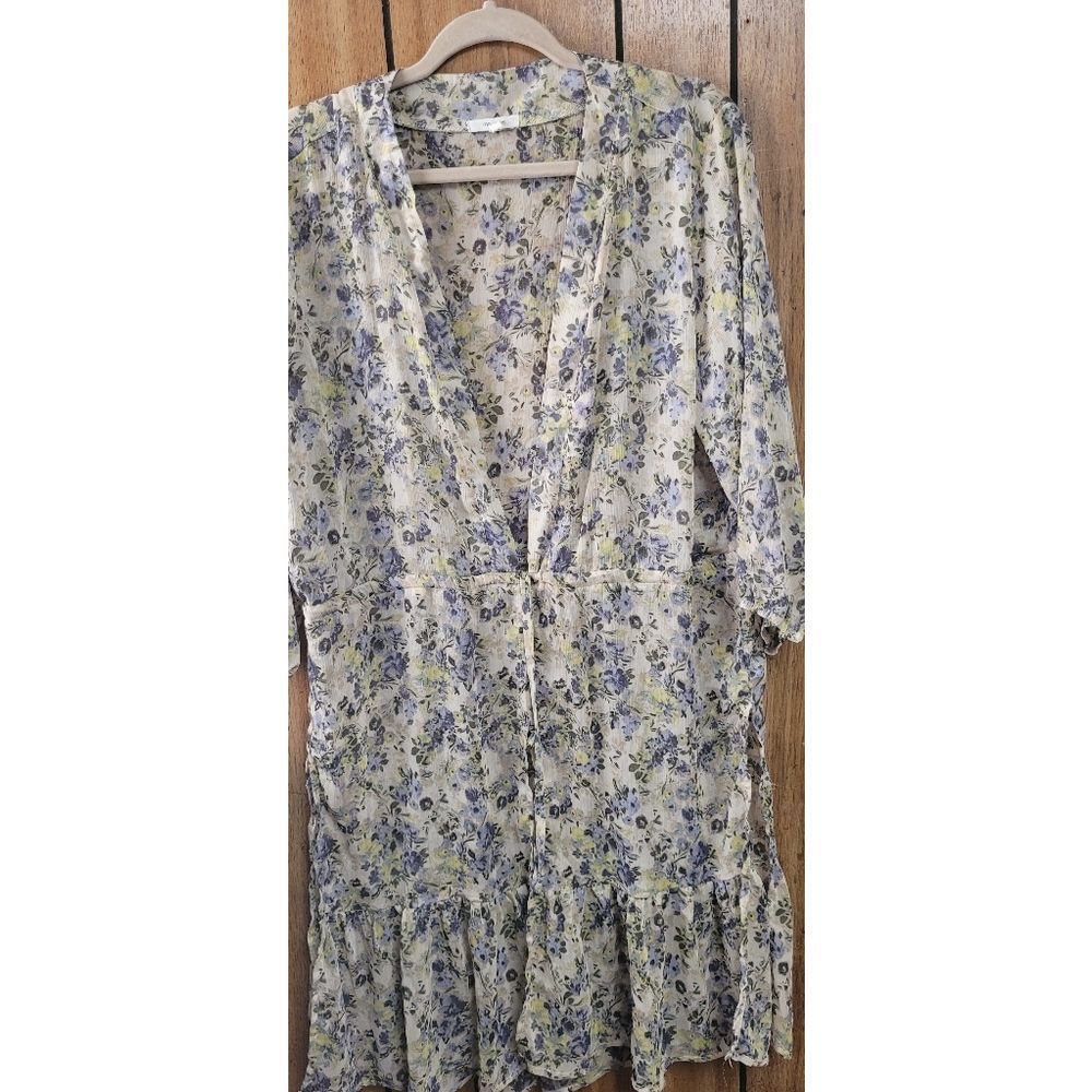 Yellow and blue floral Wrap